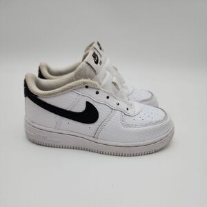 Nike Air Force 1 TD Toddler Child Size 10C Shoes White Black CZ1691-100 Sneakers